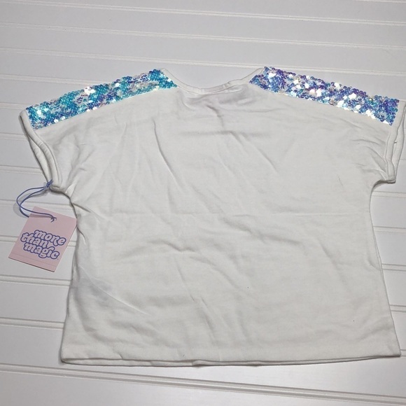 More than Magic white sequin tee, NWT, small - Picture 3 of 5
